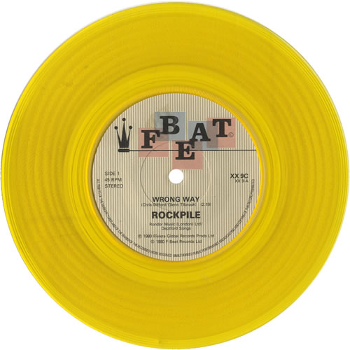 Rockpile Wrong Way - Yellow Vinyl 7" vinyl single (7 inch record / 45) UK CKP07WR465445