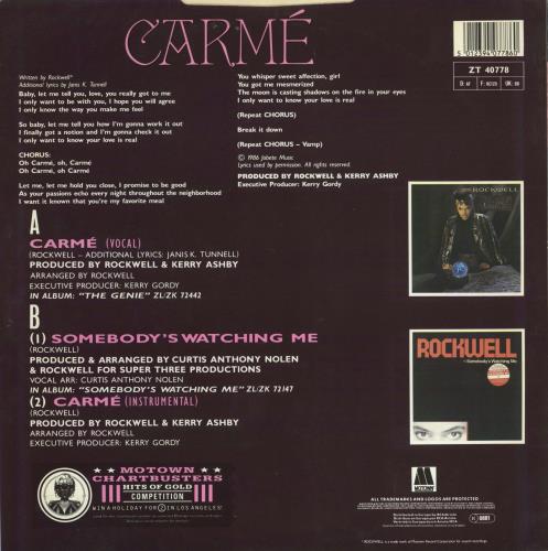 Rockwell Carme 12" vinyl single (12 inch record / Maxi-single) UK RWL12CA784819