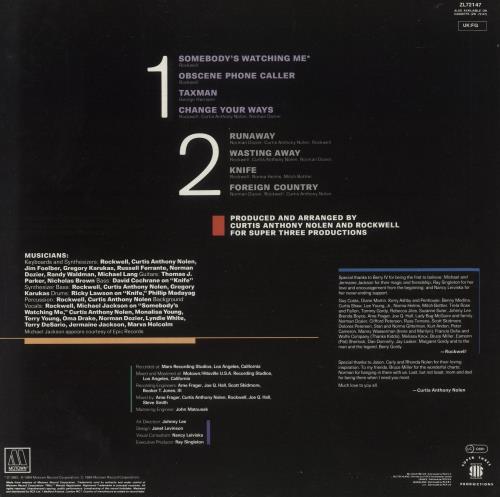 Rockwell Somebody's Watching Me vinyl LP album (LP record) German RWLLPSO625245