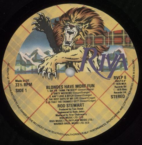 Rod Stewart Blondes Have More Fun vinyl LP album (LP record) UK RODLPBL245770