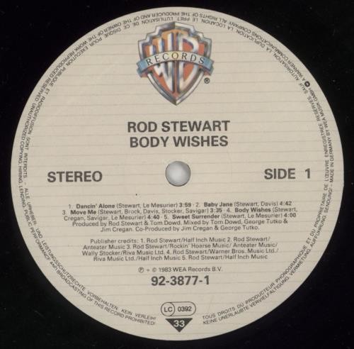 Rod Stewart Body Wishes - Shrink vinyl LP album (LP record) German RODLPBO867684