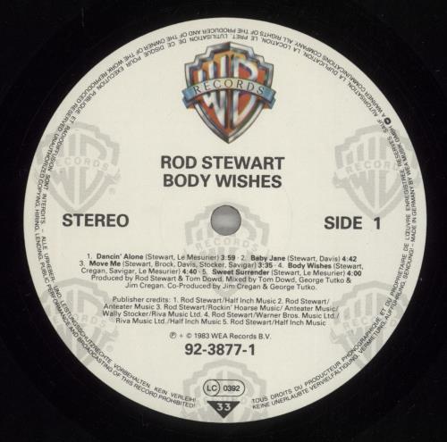 Rod Stewart Body Wishes vinyl LP album (LP record) German RODLPBO245345