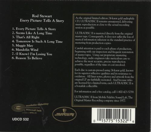 Rod Stewart Every Picture Tells A Story + Wrap Around Insert CD album (CDLP) US RODCDEV870233