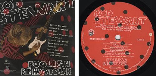 Rod Stewart Foolish Behaviour vinyl LP album (LP record) Colombian RODLPFO237577
