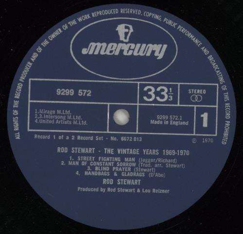 Rod Stewart The Vintage Years 1969-70 - EX 2-LP vinyl record set (Double LP Album) UK ROD2LTH654893