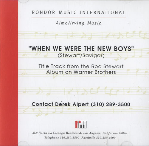 Rod Stewart When We Were The New Boys CD-R acetate US RODCRWH190793