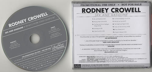 Rodney Crowell Sex And Gasoline CD album (CDLP) US RCXCDSE447883