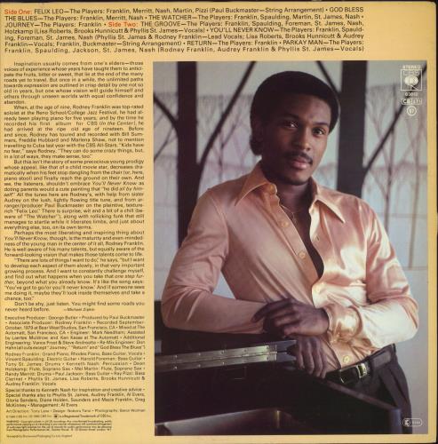 Rodney Franklin You'll Never Know vinyl LP album (LP record) UK R87LPYO706387