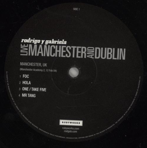 Rodrigo Y Gabriela Live Manchester And Dublin - 180 Gram Vinyl vinyl LP album (LP record) UK RY1LPLI874874