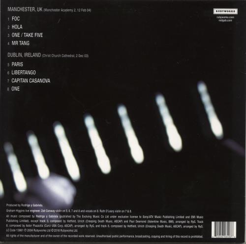 Rodrigo Y Gabriela Live Manchester And Dublin - 180 Gram Vinyl vinyl LP album (LP record) UK RY1LPLI874874