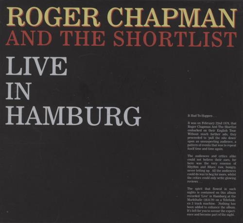 Roger Chapman Live In Hamburg 2 CD album set (Double CD) UK RGC2CLI733066