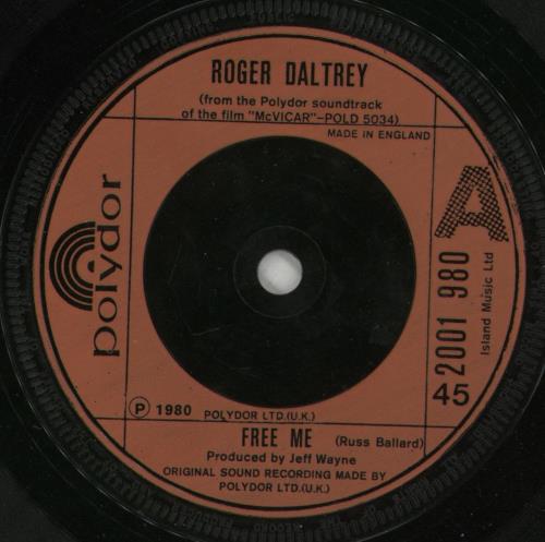 Roger Daltrey Free Me + p/s 7" vinyl single (7 inch record / 45) UK RGD07FR140953