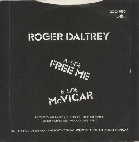 Roger Daltrey Free Me + p/s 7" vinyl single (7 inch record / 45) UK RGD07FR140953
