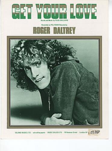 Roger Daltrey Get Your Love sheet music UK RGDSMGE320436