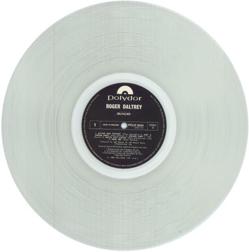 Roger Daltrey McVicar - Clear Vinyl vinyl LP album (LP record) UK RGDLPMC786215