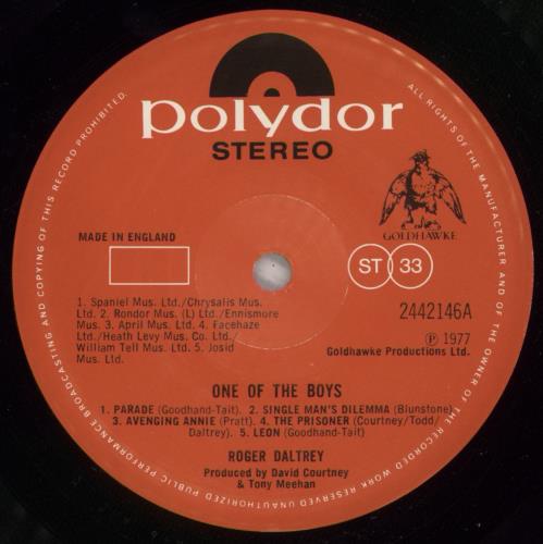 Roger Daltrey One Of The Boys vinyl LP album (LP record) UK RGDLPON725333
