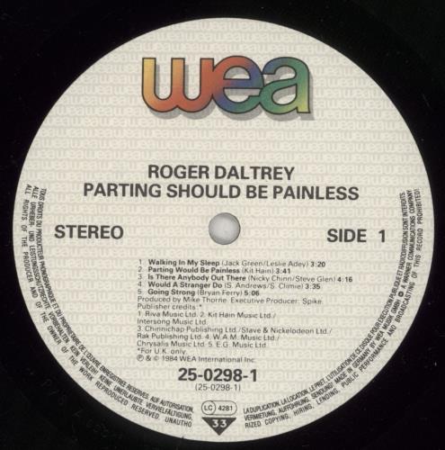Roger Daltrey Parting Should Be Painless vinyl LP album (LP record) German RGDLPPA245502