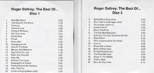 Roger Daltrey The Best Of... CD-R acetate UK RGDCRTH311441
