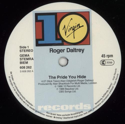 Roger Daltrey The Pride You Hide 12" vinyl single (12 inch record / Maxi-single) German RGD12TH79826