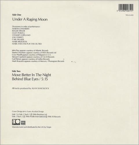 Roger Daltrey Under A Raging Moon 12" vinyl single (12 inch record / Maxi-single) UK RGD12UN120813