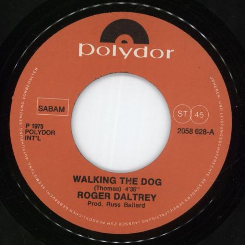 Roger Daltrey Walking The Dog 7" vinyl single (7 inch record / 45) Belgian RGD07WA874407