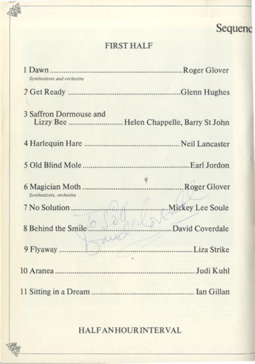 Roger Glover The Butterfly Ball - Autographed tour programme UK RGVTRTH578559