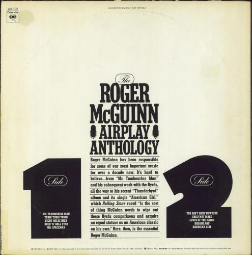 Roger McGuinn Airplay Anthology vinyl LP album (LP record) US MCGLPAI795044