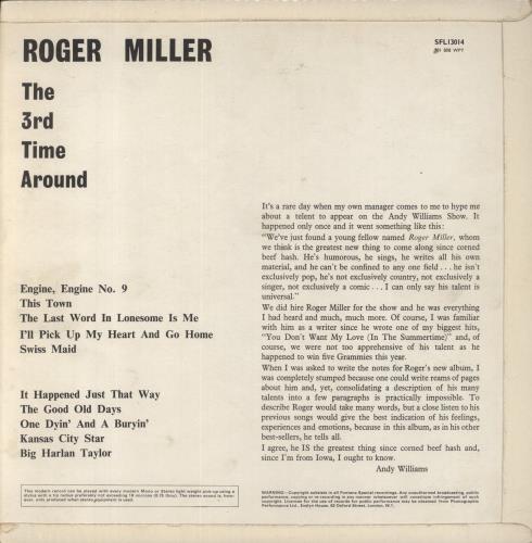 Roger Miller The 3rd Time Around vinyl LP album (LP record) UK 78MLPTH851828