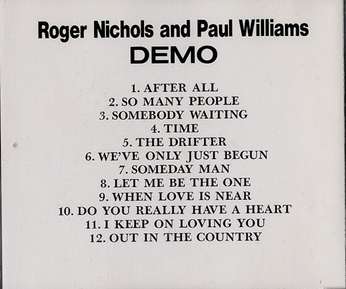 Roger Nichols & Small Circle Demo CD album (CDLP) Japanese RGNCDDE552146