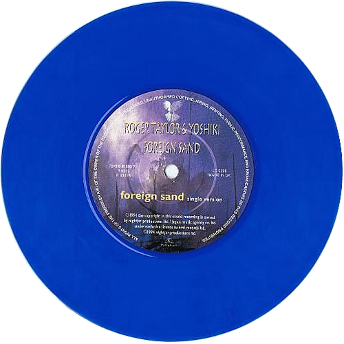 Roger Taylor Foreign Sand - Blue Vinyl 7" vinyl single (7 inch record / 45) UK ROG07FO33442
