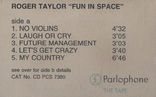 Roger Taylor Fun In Space cassette album UK ROGCLFU189455
