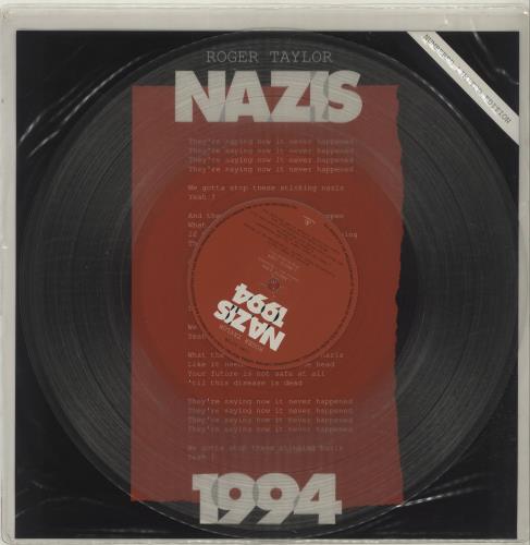 Roger Taylor Nazis 1994 - Clear Vinyl 12" vinyl single (12 inch record / Maxi-single) UK ROG12NA28415