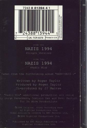 Roger Taylor Nazis 1994 cassette single UK ROGCSNA28489