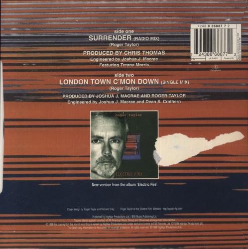 Roger Taylor Surrender 7" vinyl picture disc (7 inch picture disc single) UK ROG7PSU133448