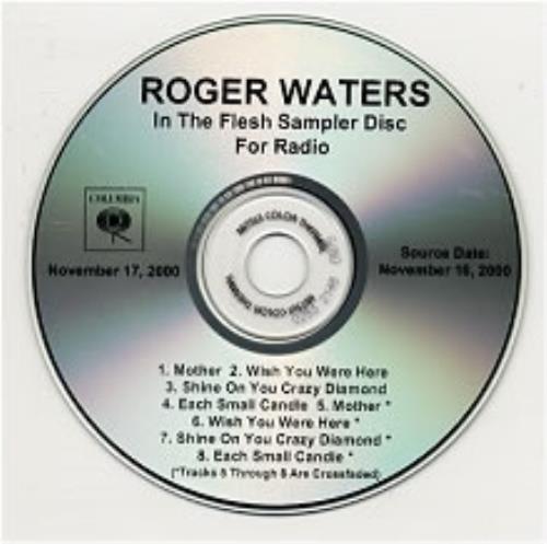 Roger Waters In The Flesh Sampler Disc For Radio CD-R acetate US RWACRIN180813