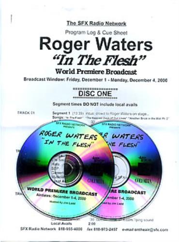Roger Waters In The Flesh 2 CD album set (Double CD) US RWA2CIN173795