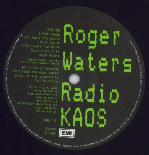 Roger Waters Radio K.A.O.S. + Poster vinyl LP album (LP record) UK RWALPRA288248