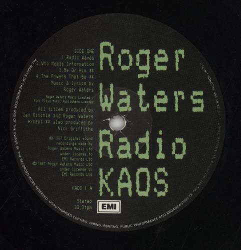 Roger Waters Radio K.A.O.S. - EX vinyl LP album (LP record) UK RWALPRA858405