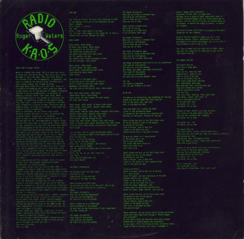 Roger Waters Radio K.A.O.S. vinyl LP album (LP record) US RWALPRA22848