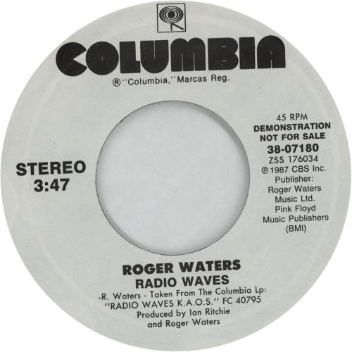 Roger Waters Radio Waves 7" vinyl single (7 inch record / 45) US RWA07RA57625