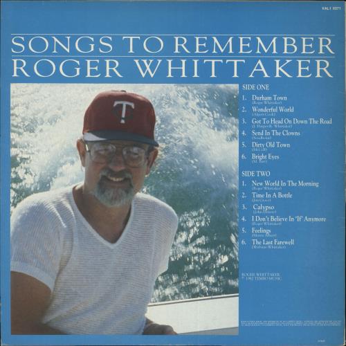 Roger Whittaker Songs To Remember vinyl LP album (LP record) Australian RWHLPSO707645