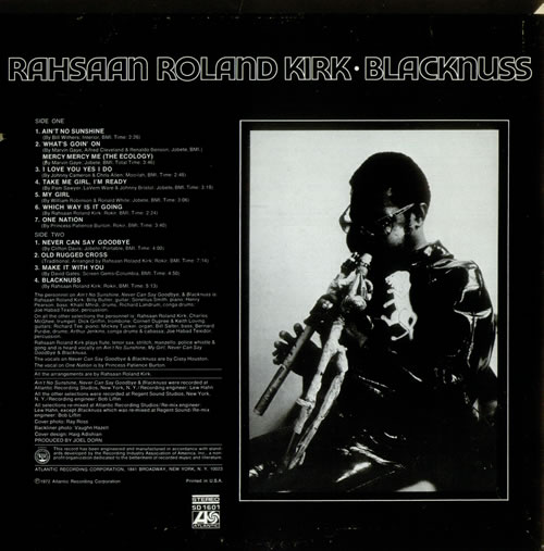 Roland Kirk Blacknuss vinyl LP album (LP record) US LKKLPBL541890