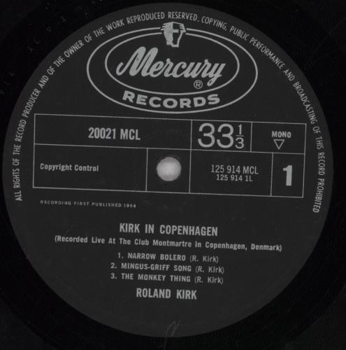 Roland Kirk Kirk In Copenhagen vinyl LP album (LP record) UK LKKLPKI504213