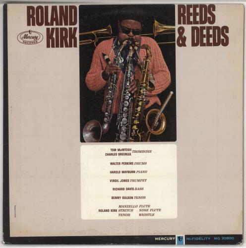 Roland Kirk Reeds And Deeds vinyl LP album (LP record) US LKKLPRE723773