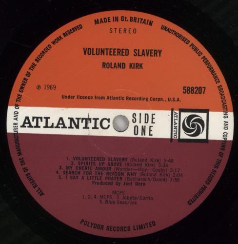 Roland Kirk Volunteered Slavery vinyl LP album (LP record) UK LKKLPVO459774