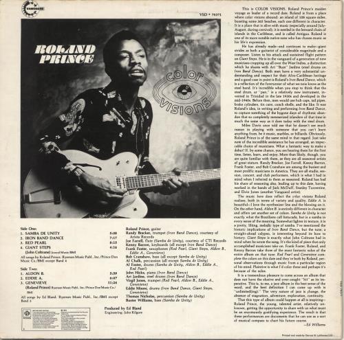 Roland Prince Color Visions - Test Pressing vinyl LP album (LP record) UK YY3LPCO698303
