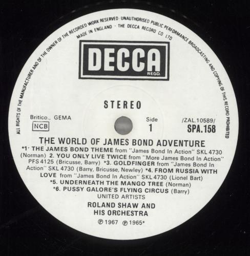 Roland Shaw The World Of James Bond Adventure vinyl LP album (LP record) UK RC7LPTH664334