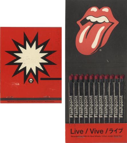 Rolling Stones Flashpoint Matchbook Us Promo Memorabilia 8631 Matches