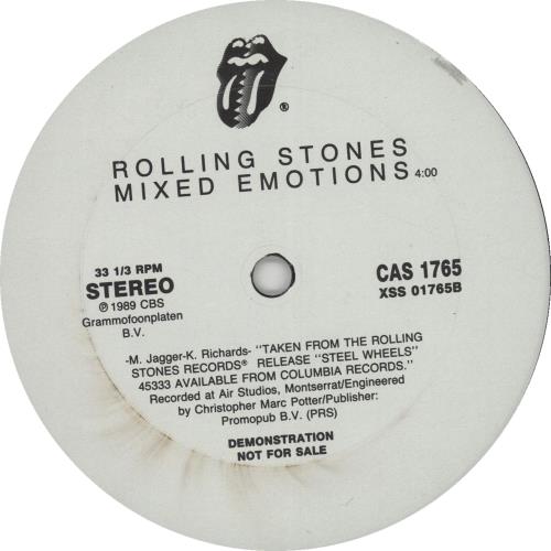 Rolling Stones Mixed Emotions US Promo 12" vinyl single (12 inch record