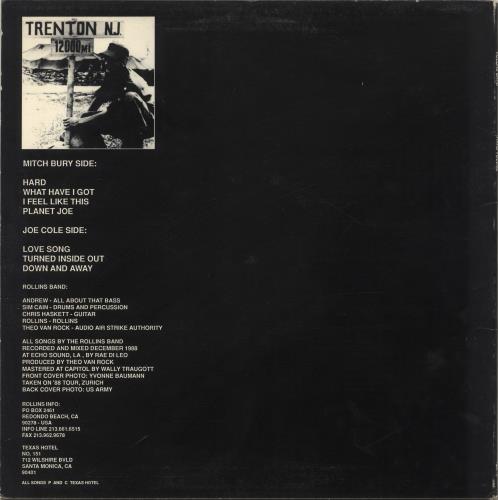 Rollins Band Hard Volume vinyl LP album (LP record) US RLNLPHA698257